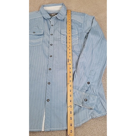BKE Men's X-Large Shirt Blue Standard Fit Western Cowboy Buckle - Picture 5 of 12